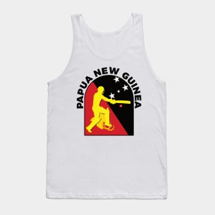 Papua New Guinea Cricket Batsman Papua New Guinea Flag Tank Top